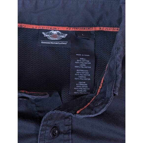 Harley Davidson Motorcycles Button Up Shirt Short Sleeve Biker Men's Logo Large - Picture 4 of 5